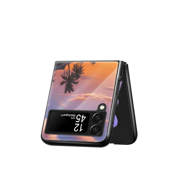 Sunset Stallion Samsung Z Flip Glass Case