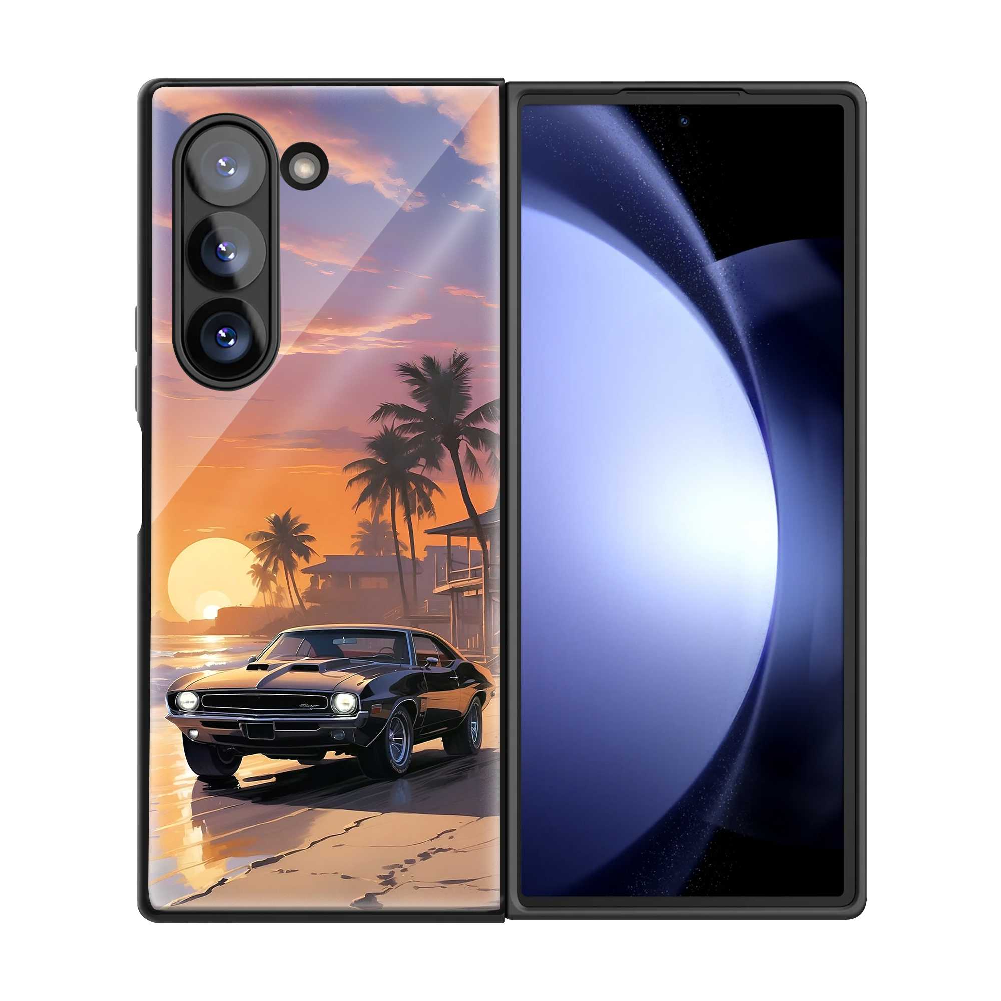 Sunset Stallion Samsung Z Fold Glass Case