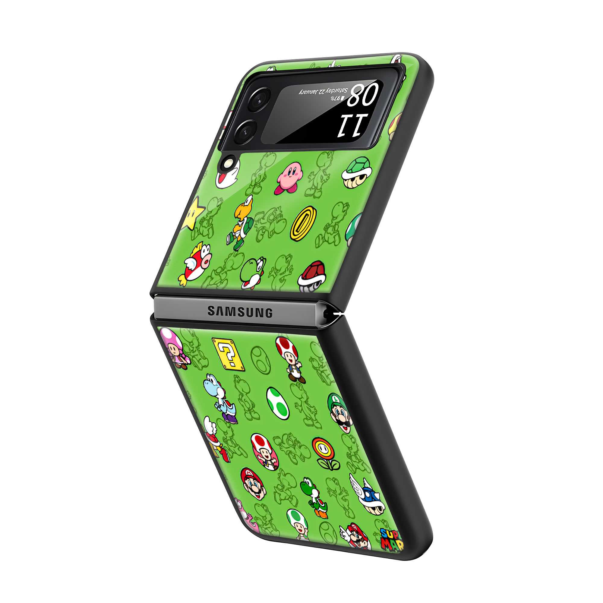 Super Mario Samsung Z Flip Glass Case