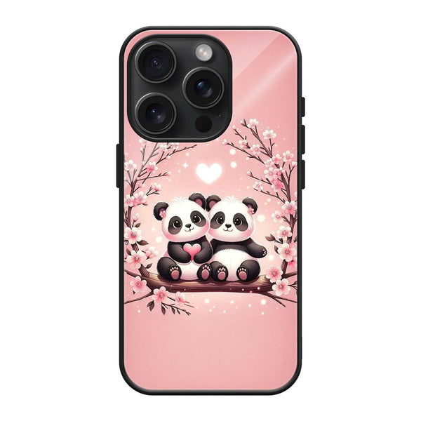 Sweet Panda Love Glass Case