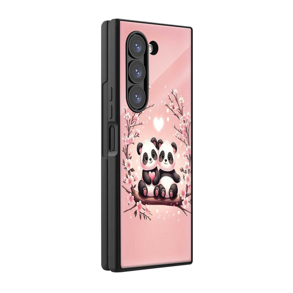 Sweet Panda Love Samsung Z Fold Glass Case