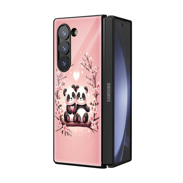 Sweet Panda Love Samsung Z Fold Glass Case
