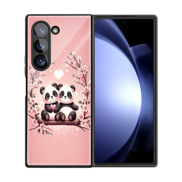 Sweet Panda Love Samsung Z Fold Glass Case