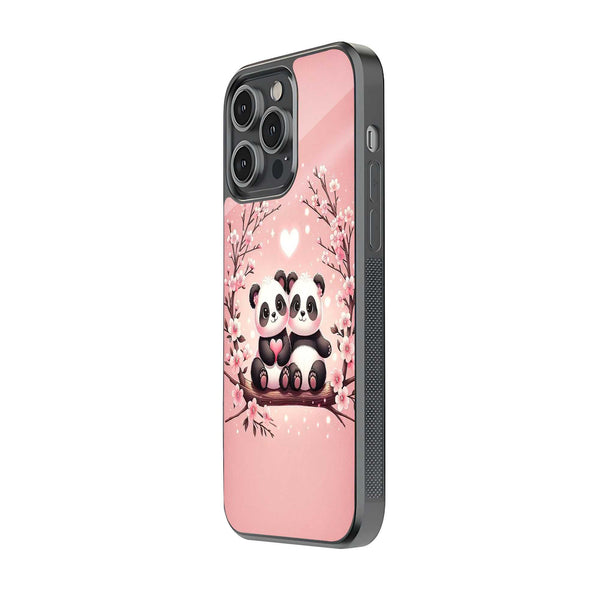 Sweet Panda Love Glass Case