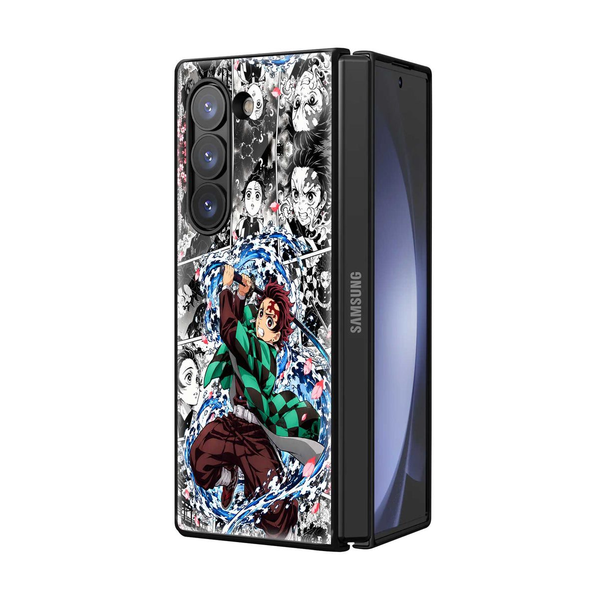 Tanjiro Battle Mode Samsung Z Fold Glass Case