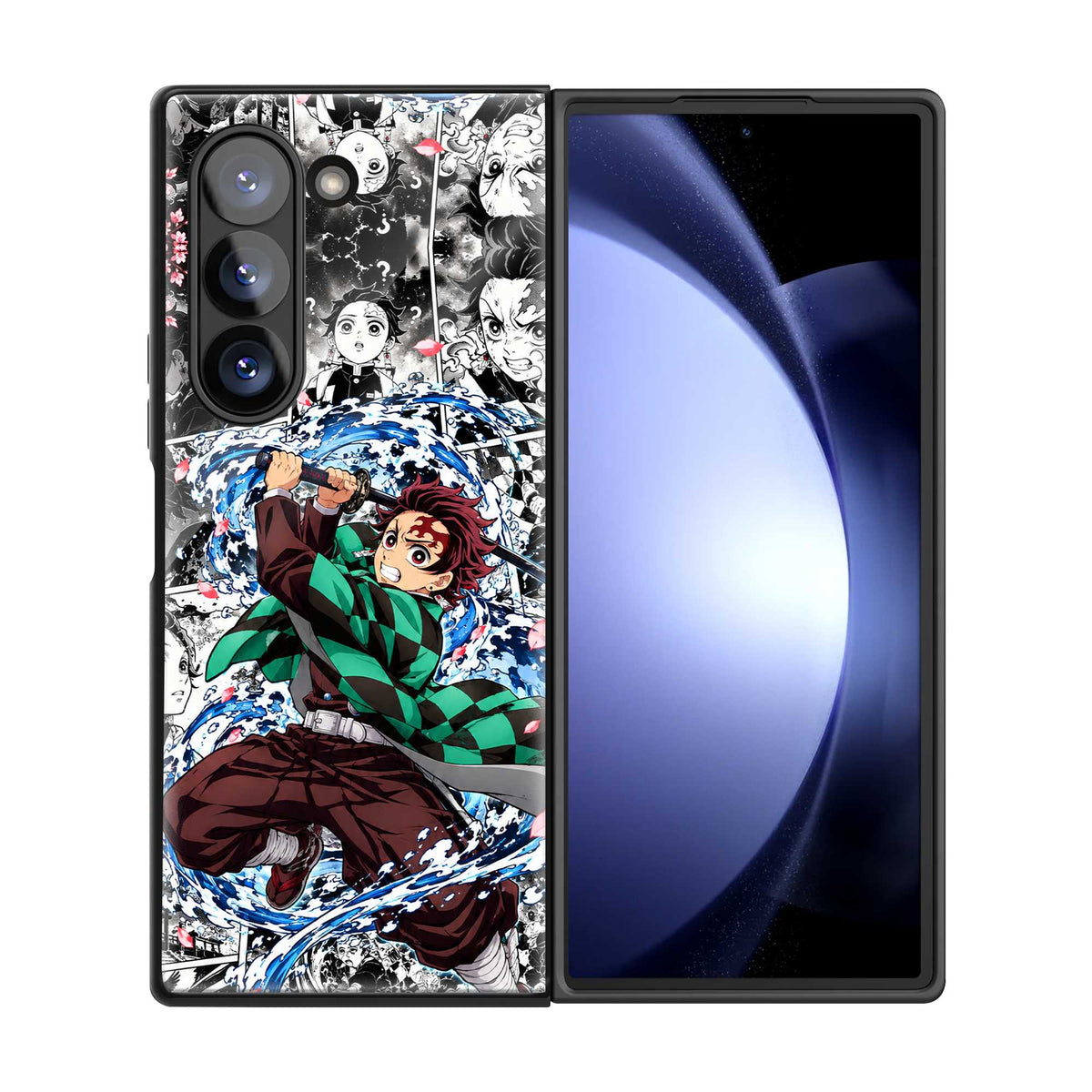Tanjiro Battle Mode Samsung Z Fold Glass Case