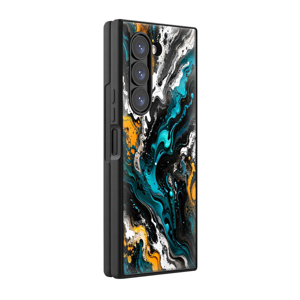 Teal Fusion Samsung Z Fold Glass Case