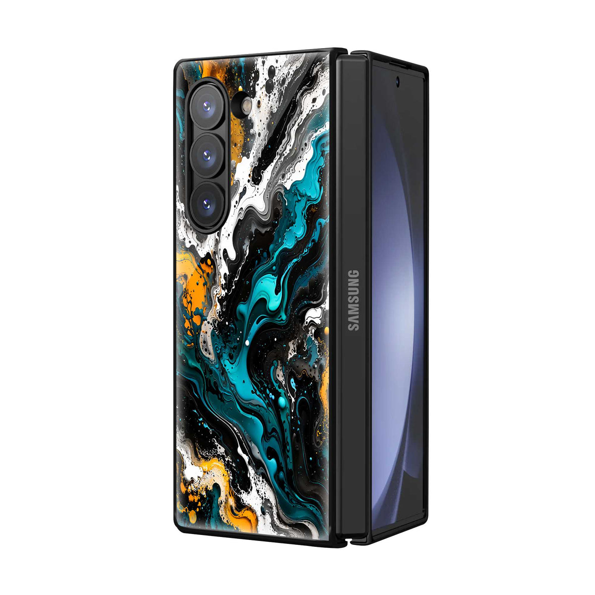 Teal Fusion Samsung Z Fold Glass Case