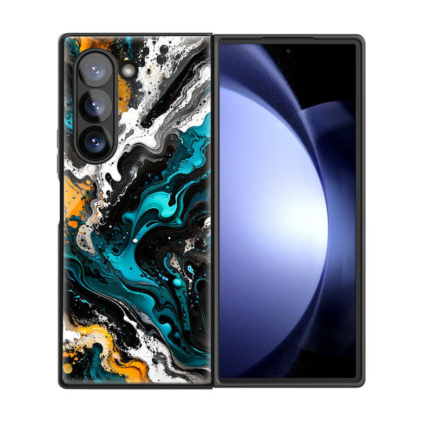 Teal Fusion Samsung Z Fold Glass Case