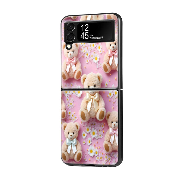 Teddy Blossom Samsung Z Flip Glass Case