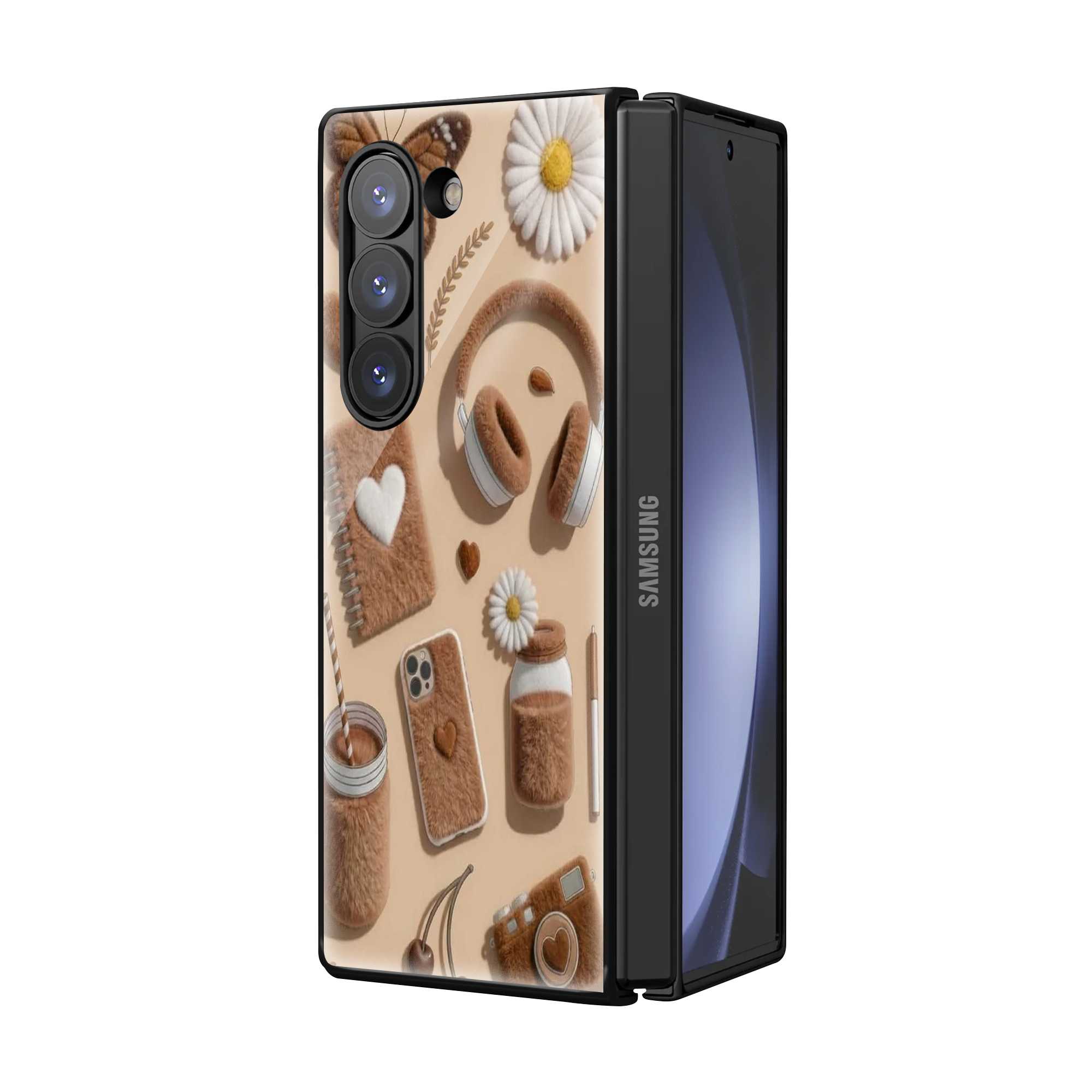Teddy Cozy Samsung Z Fold Glass Case