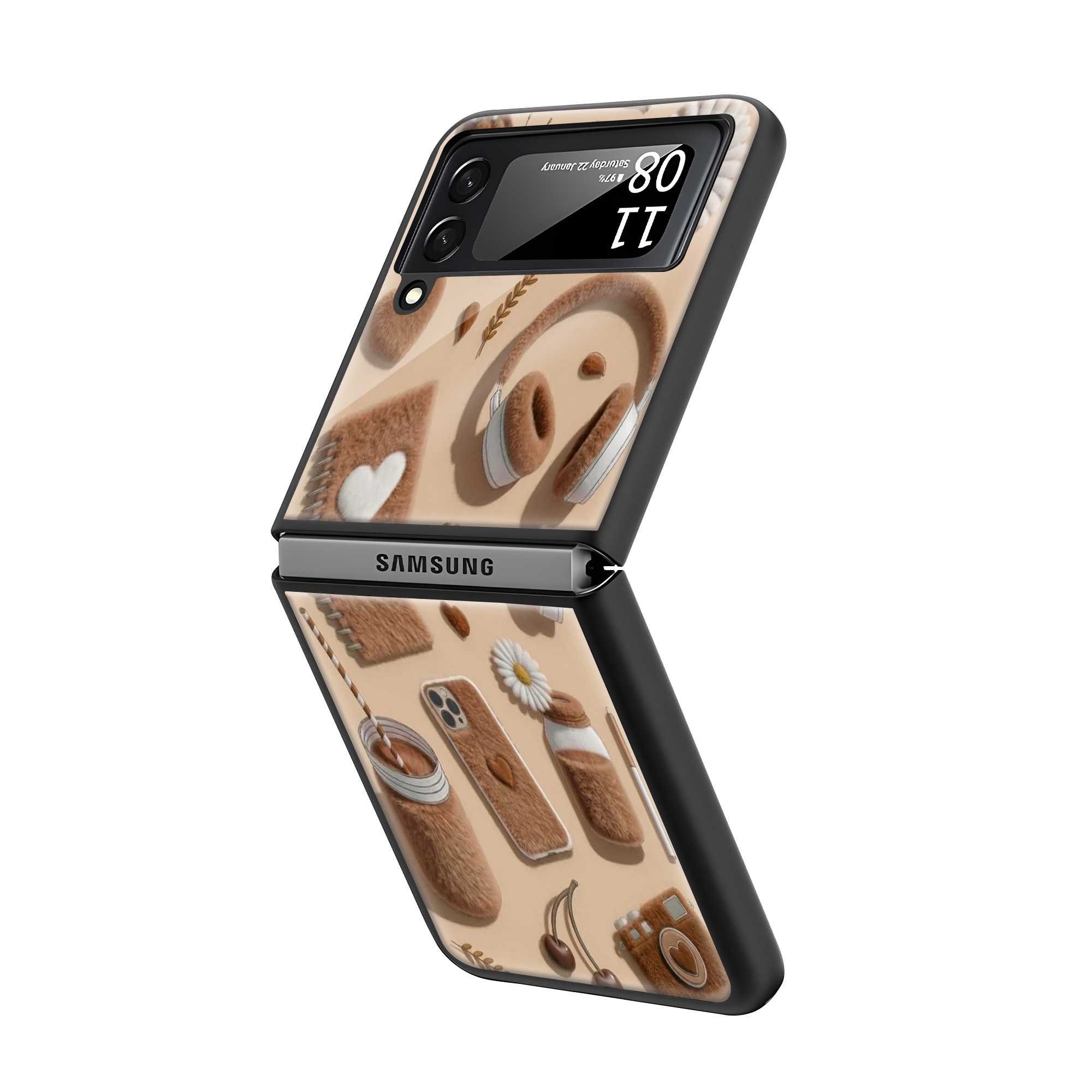Teddy Cozy Samsung Z Flip Glass Case
