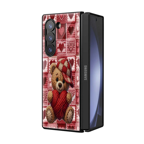 Teddy Hugs Samsung Z Fold Glass Case