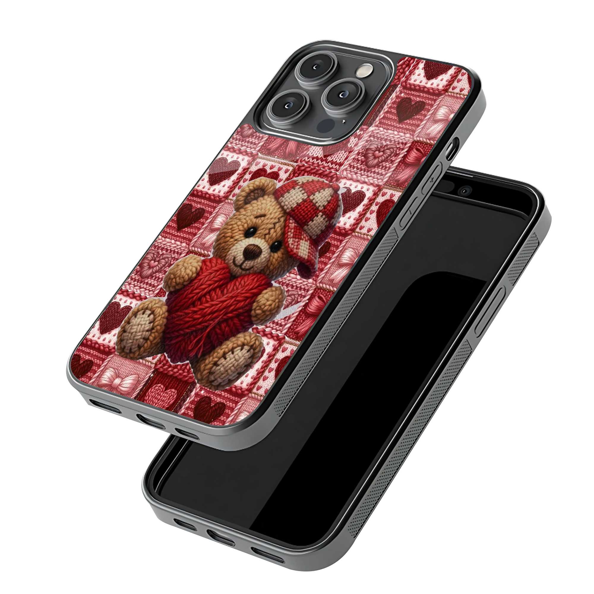 Teddy Hugs Glass Case