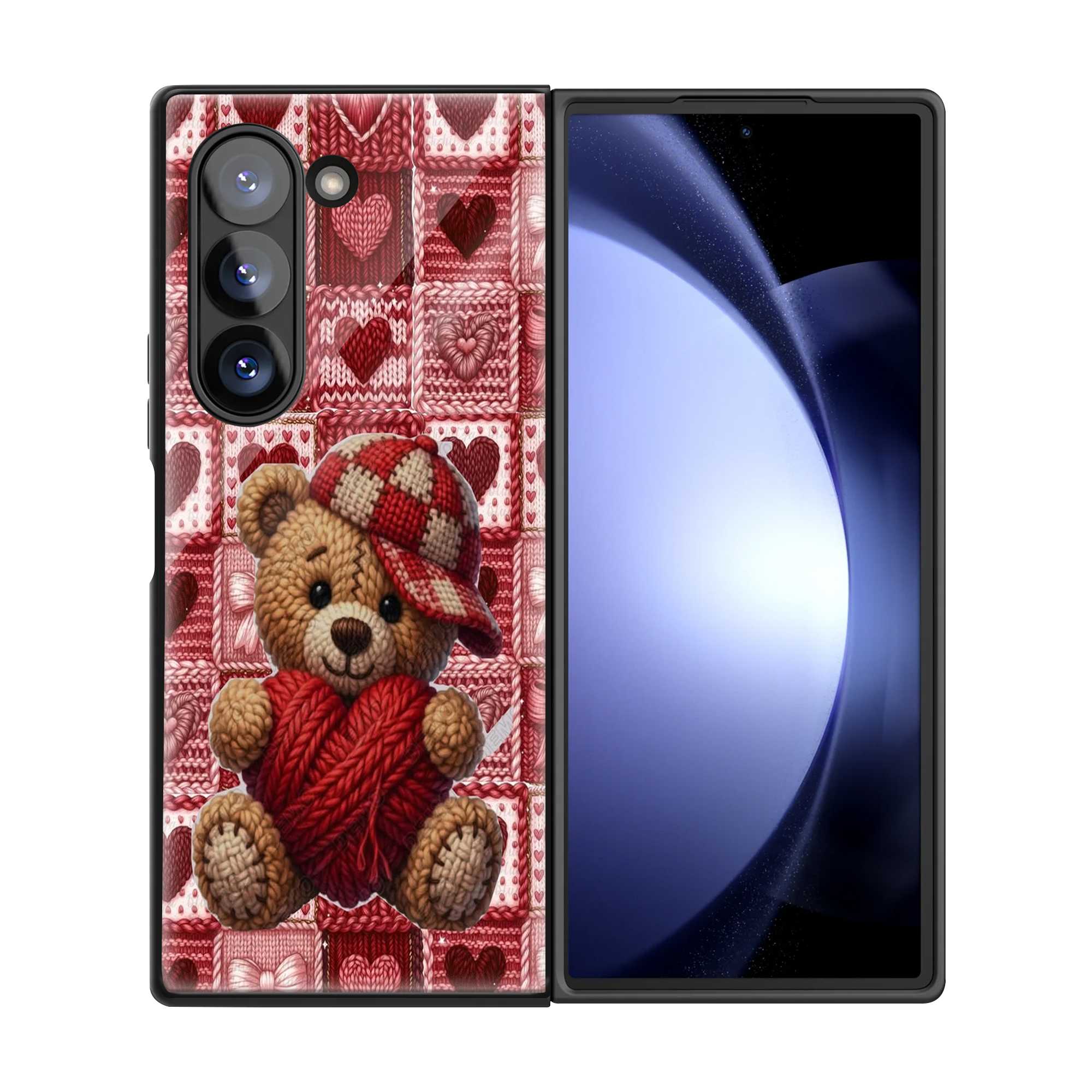 Teddy Hugs Samsung Z Fold Glass Case
