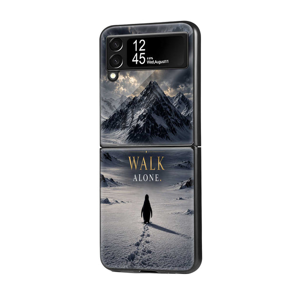 The Lone Penguin Samsung Z Flip Glass Case