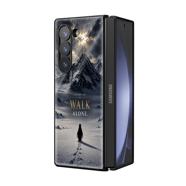 The Lone Penguin Samsung Z Fold Glass Case