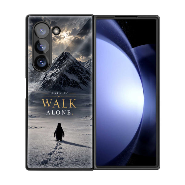 The Lone Penguin Samsung Z Fold Glass Case