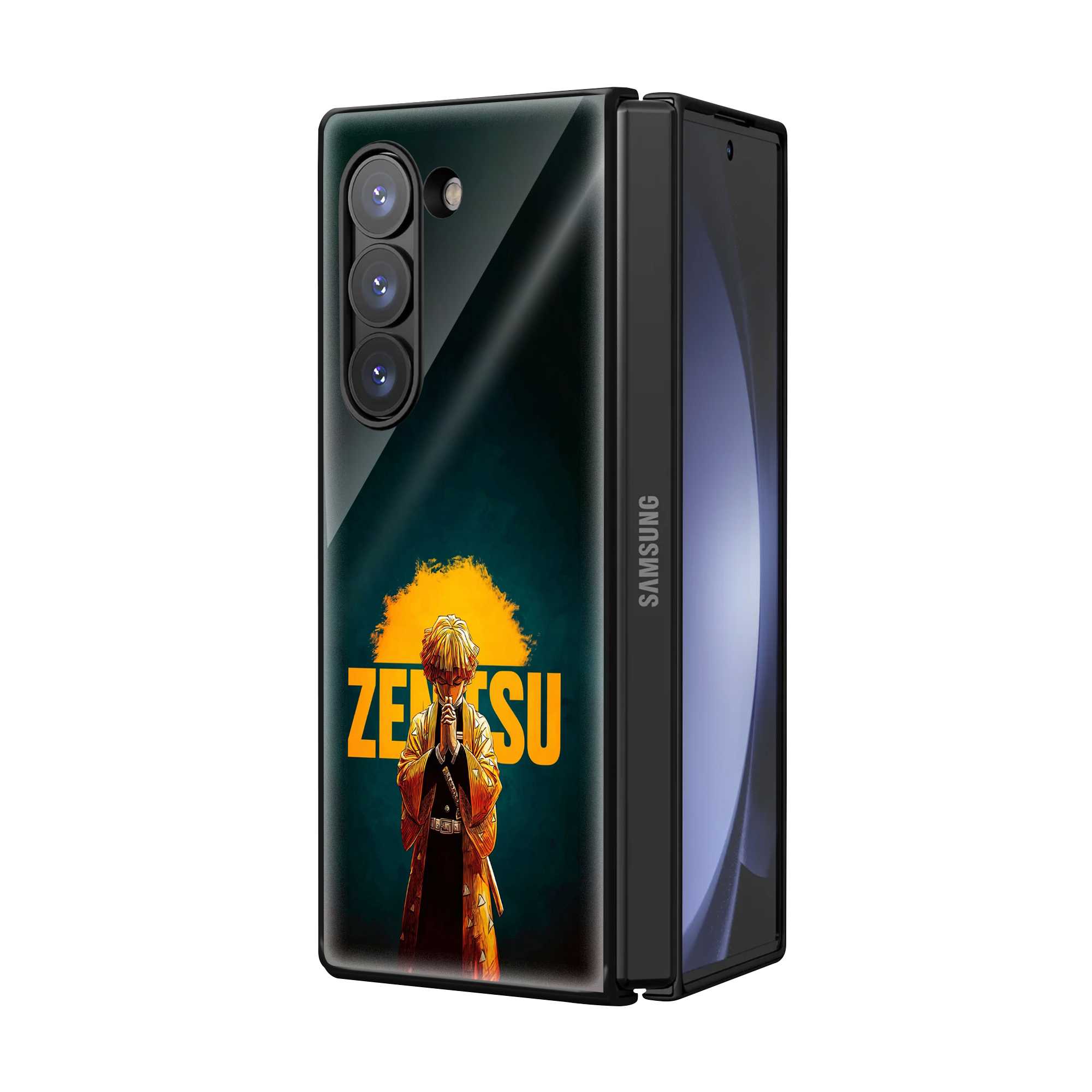 Thunder Zenitsu Samsung Z Fold Glass Case Secondary image