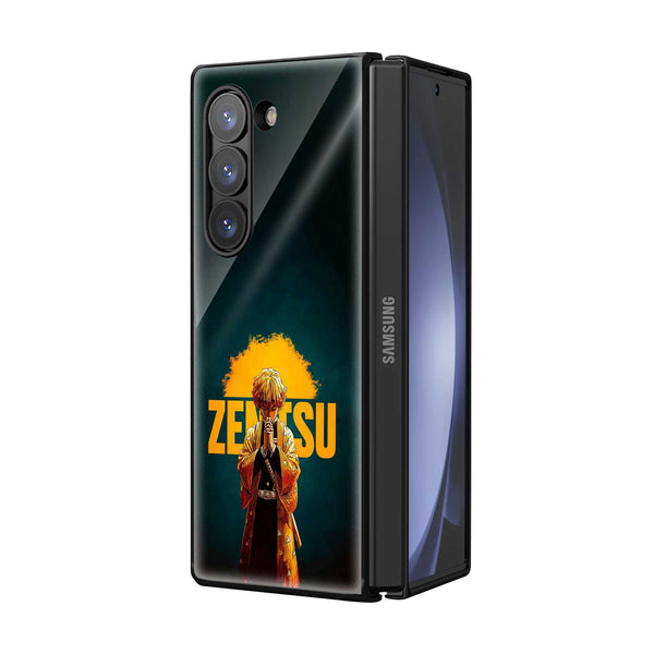 Thunder Zenitsu Samsung Z Fold Glass Case