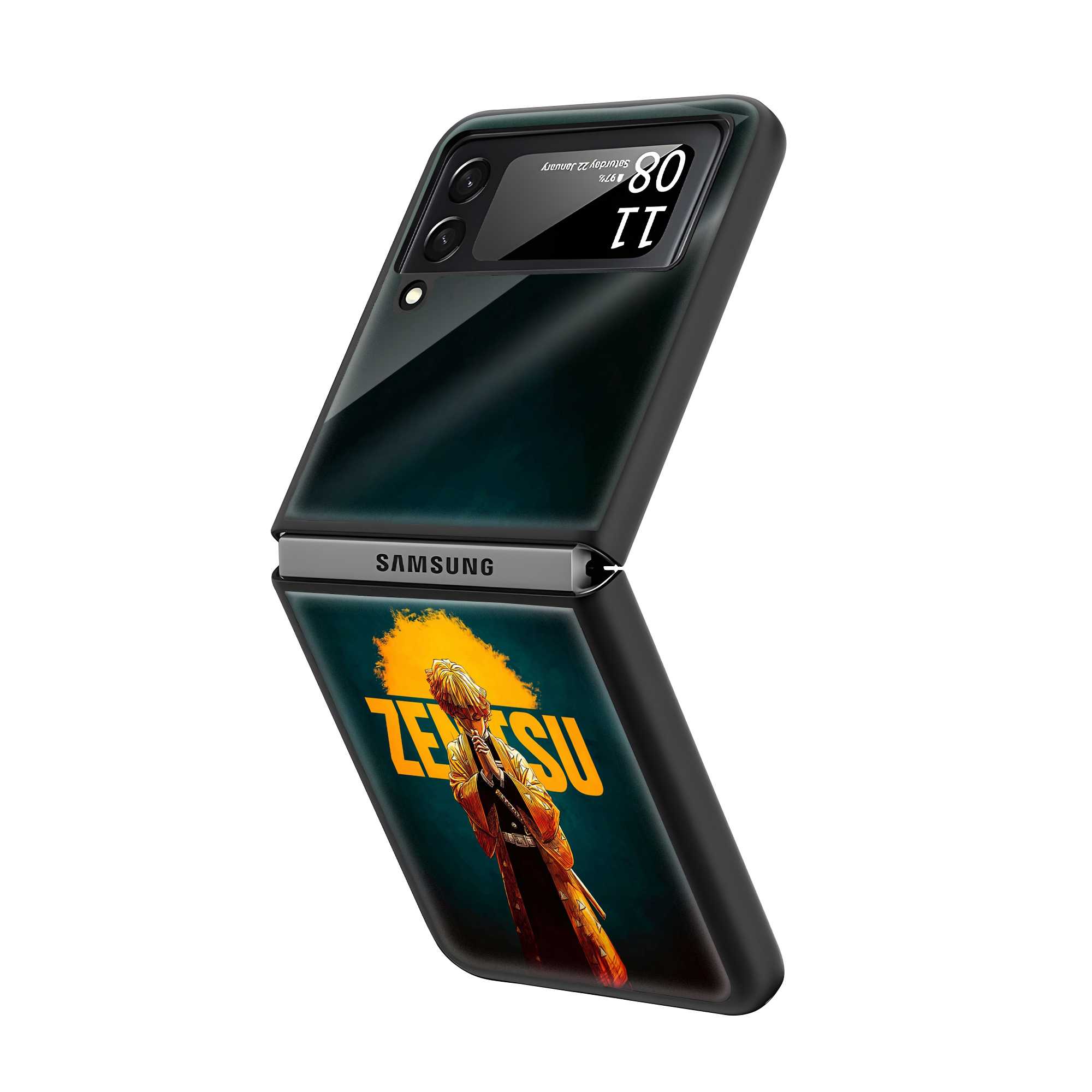 Thunder Zenitsu Samsung Z Flip Glass Case