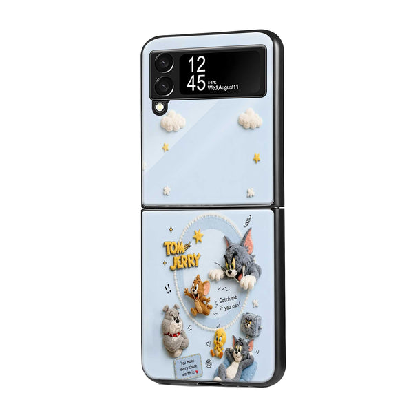 Tom, Jerry & Buddies Samsung Z Flip Glass Case