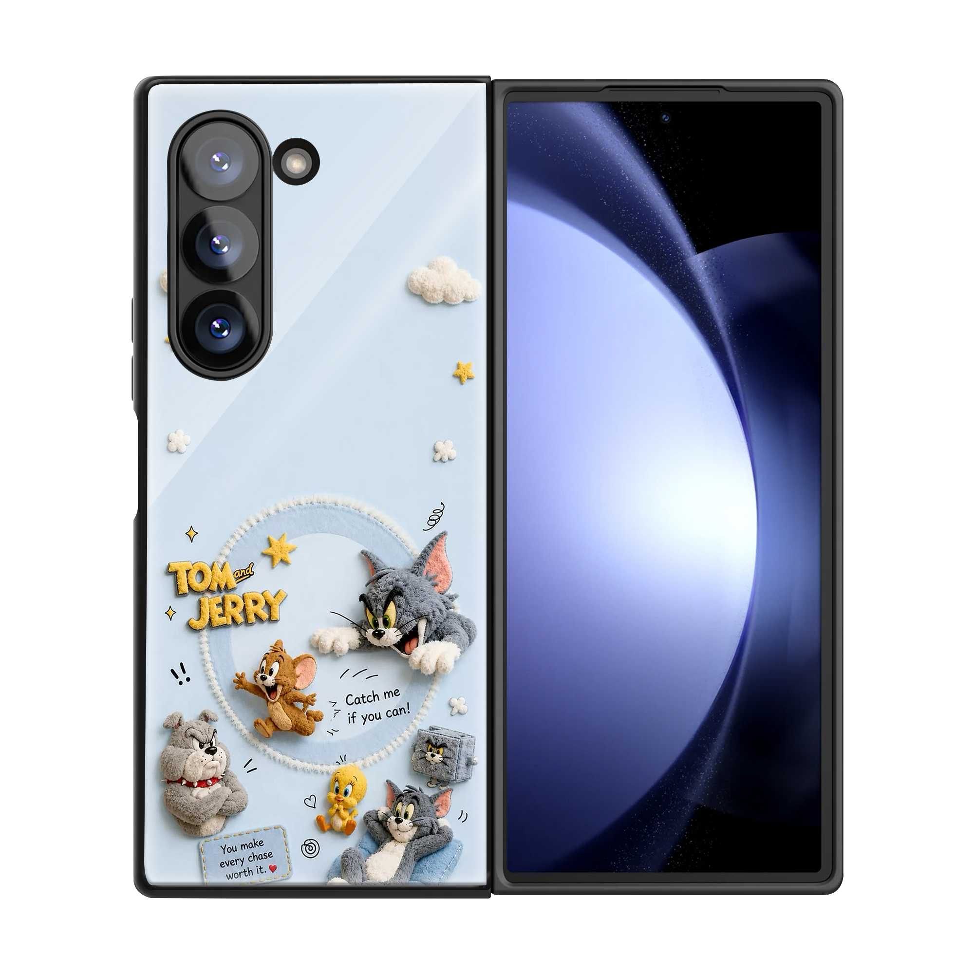 Tom, Jerry & Buddies Samsung Z Fold Glass Case
