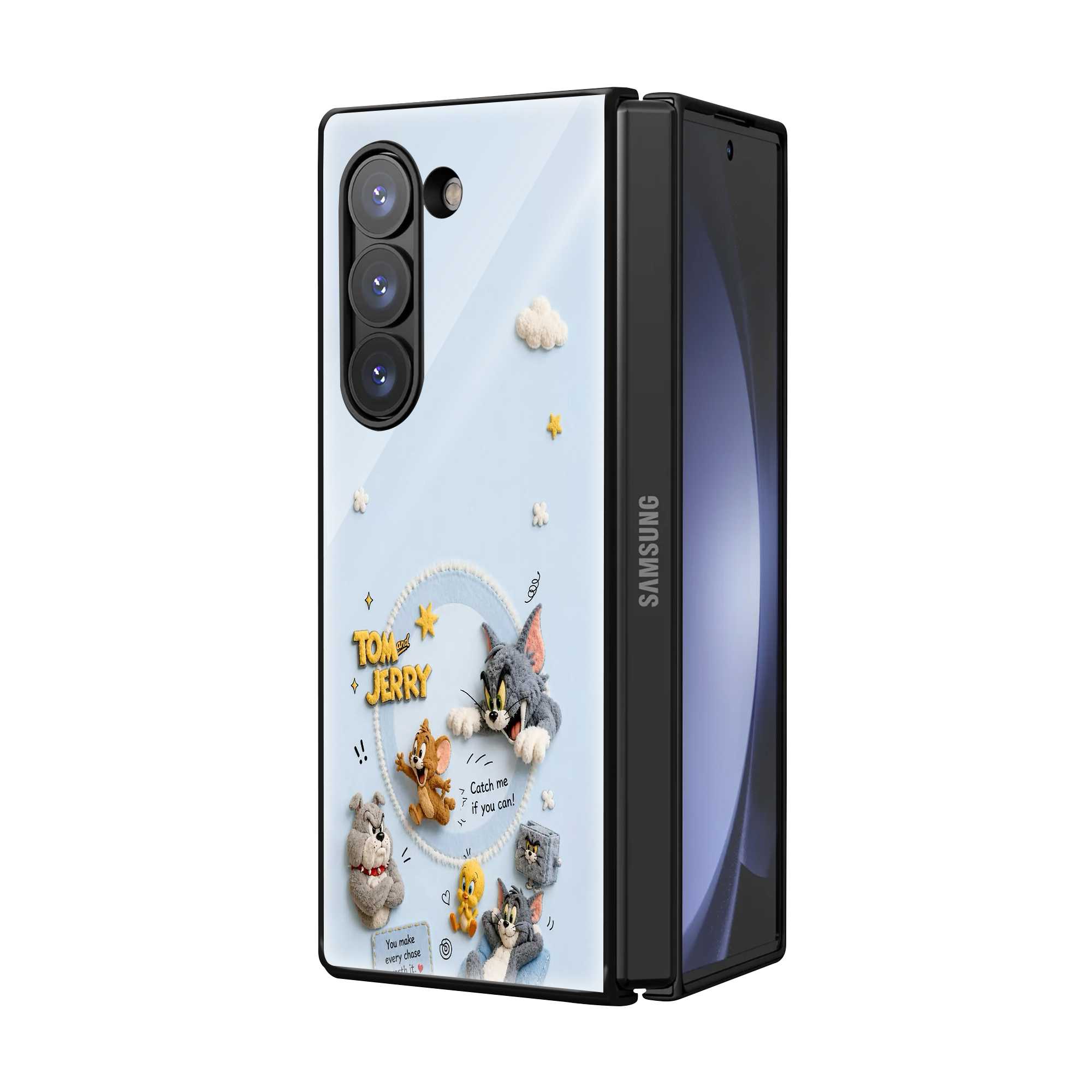 Tom, Jerry & Buddies Samsung Z Fold Glass Case