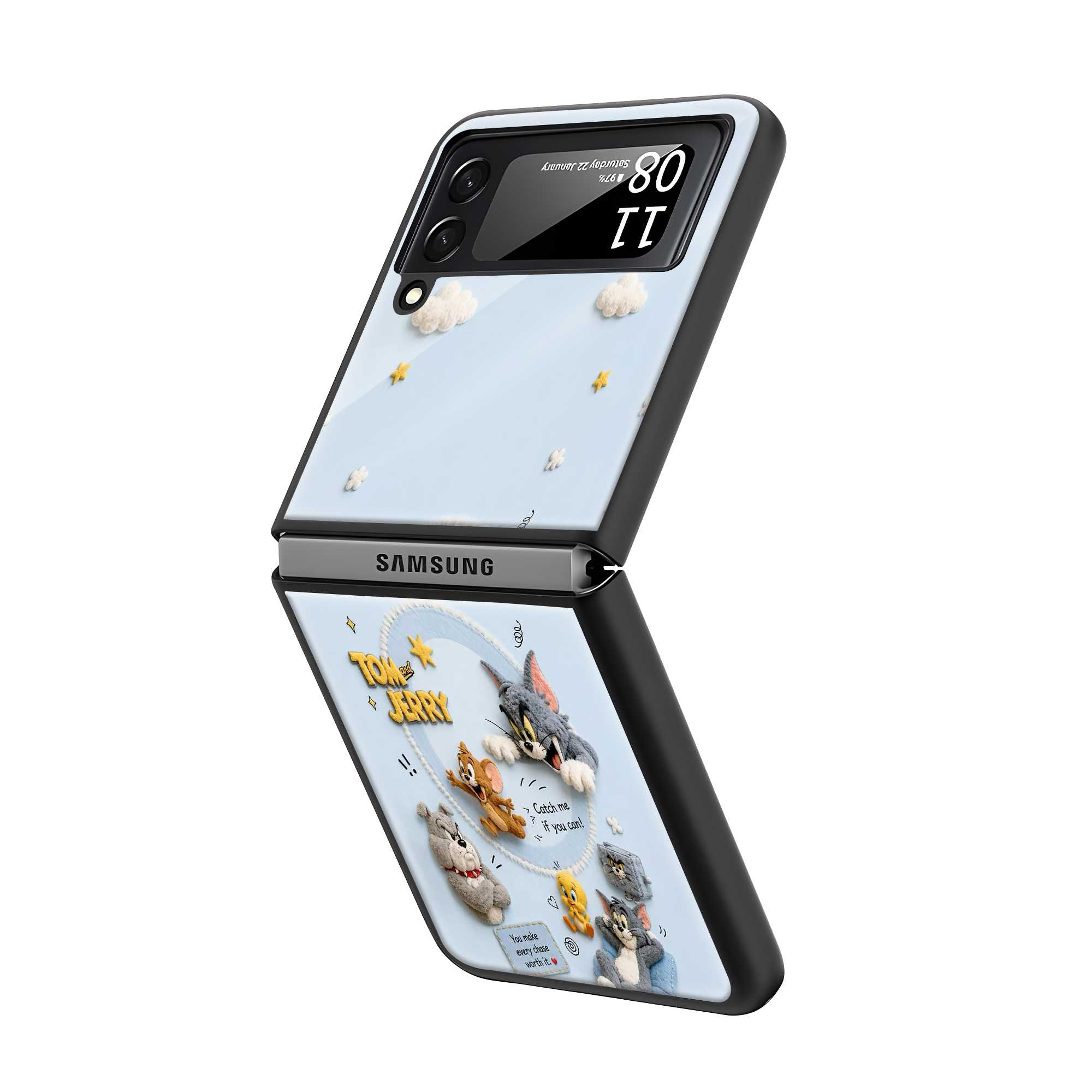 Tom, Jerry & Buddies Samsung Z Flip Glass Case