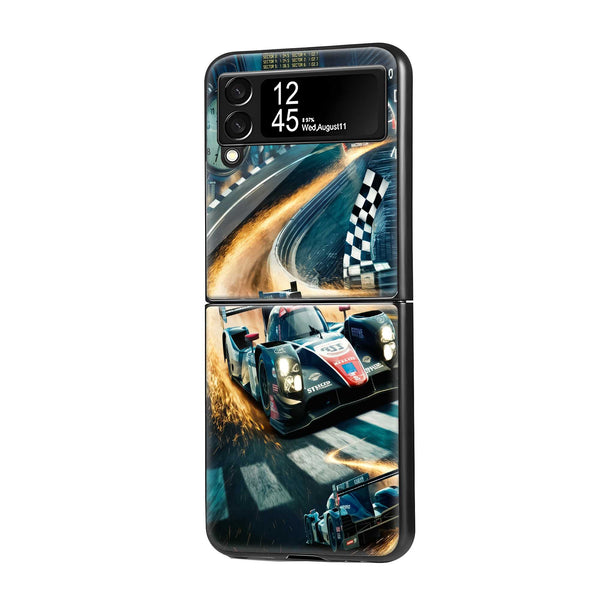 Track Rush Aesthetic Samsung Z Flip Glass Case