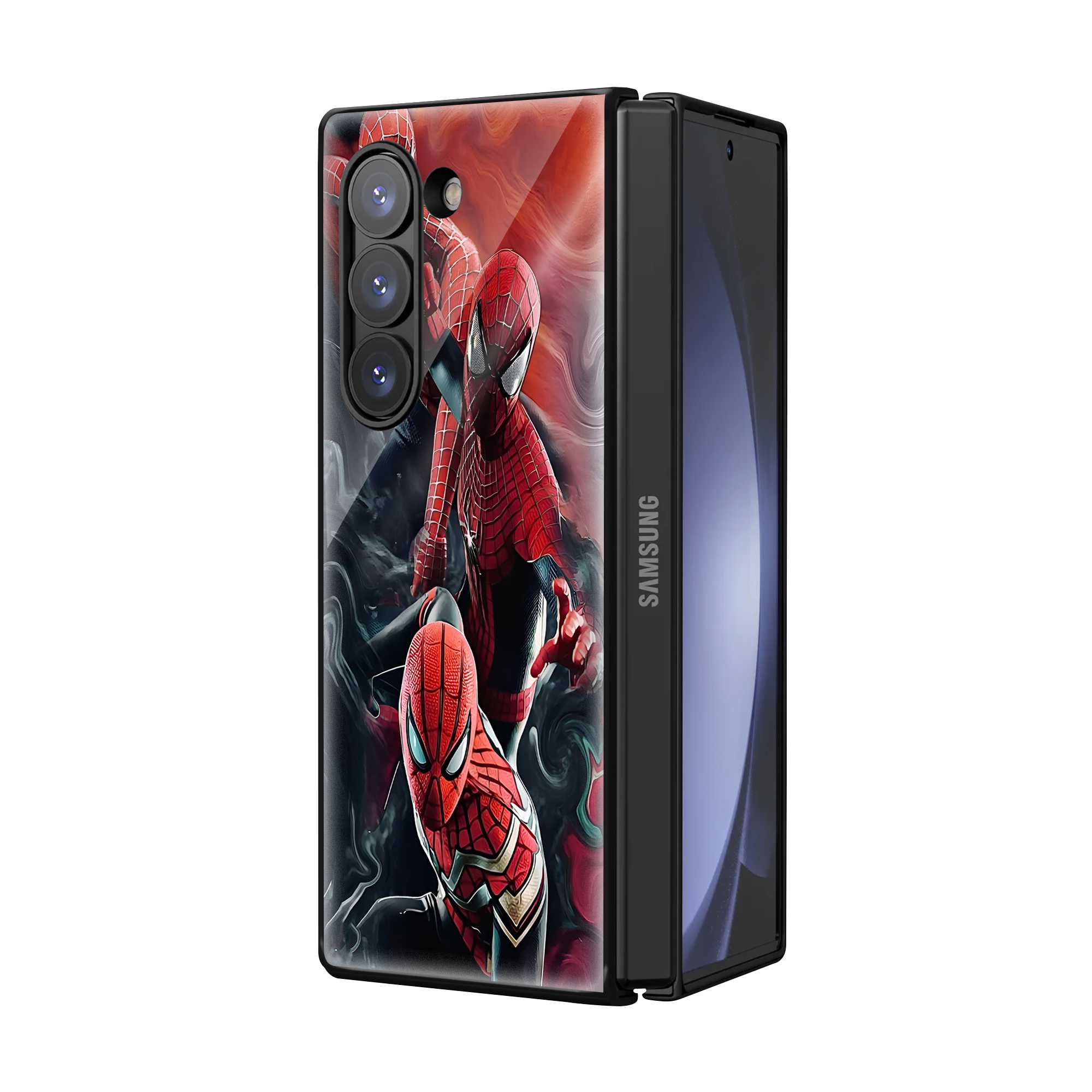 Triple Web Strike Samsung Z Fold Glass Case Secondary image