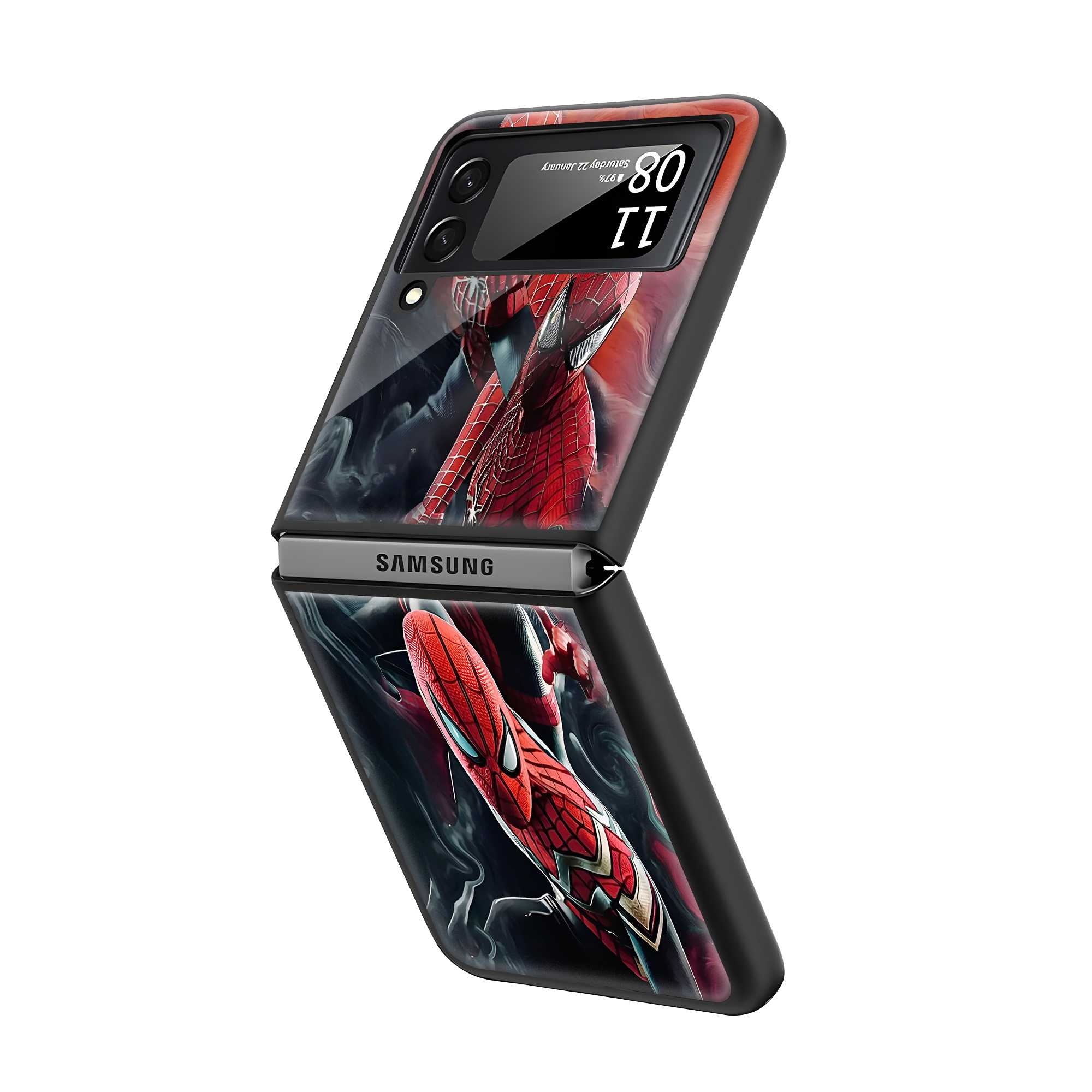 Triple Web Strike Samsung Z Flip Glass Case