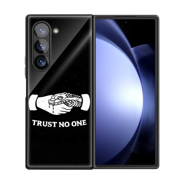 Trust No One Samsung Z Fold Glass Case