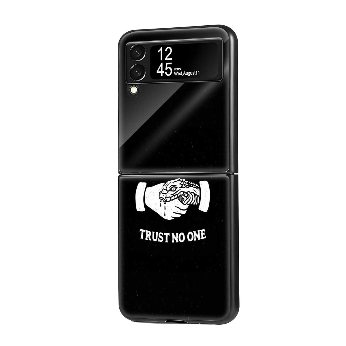 Trust No One Samsung Z Flip Glass Case