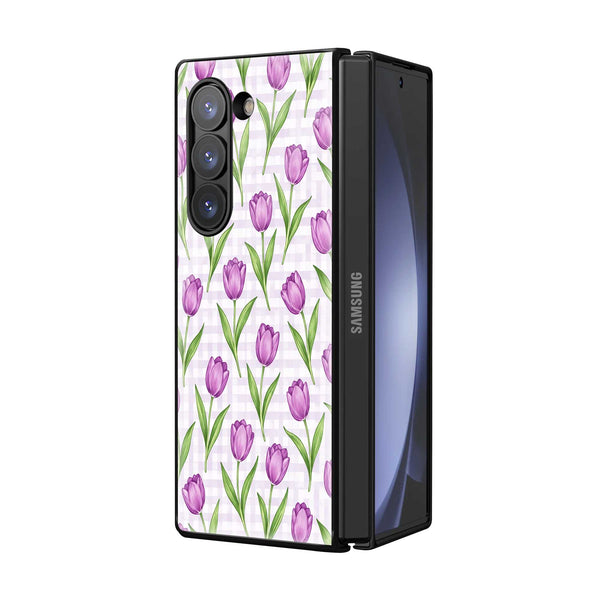 Tulip Garden Samsung Z Fold Glass Case