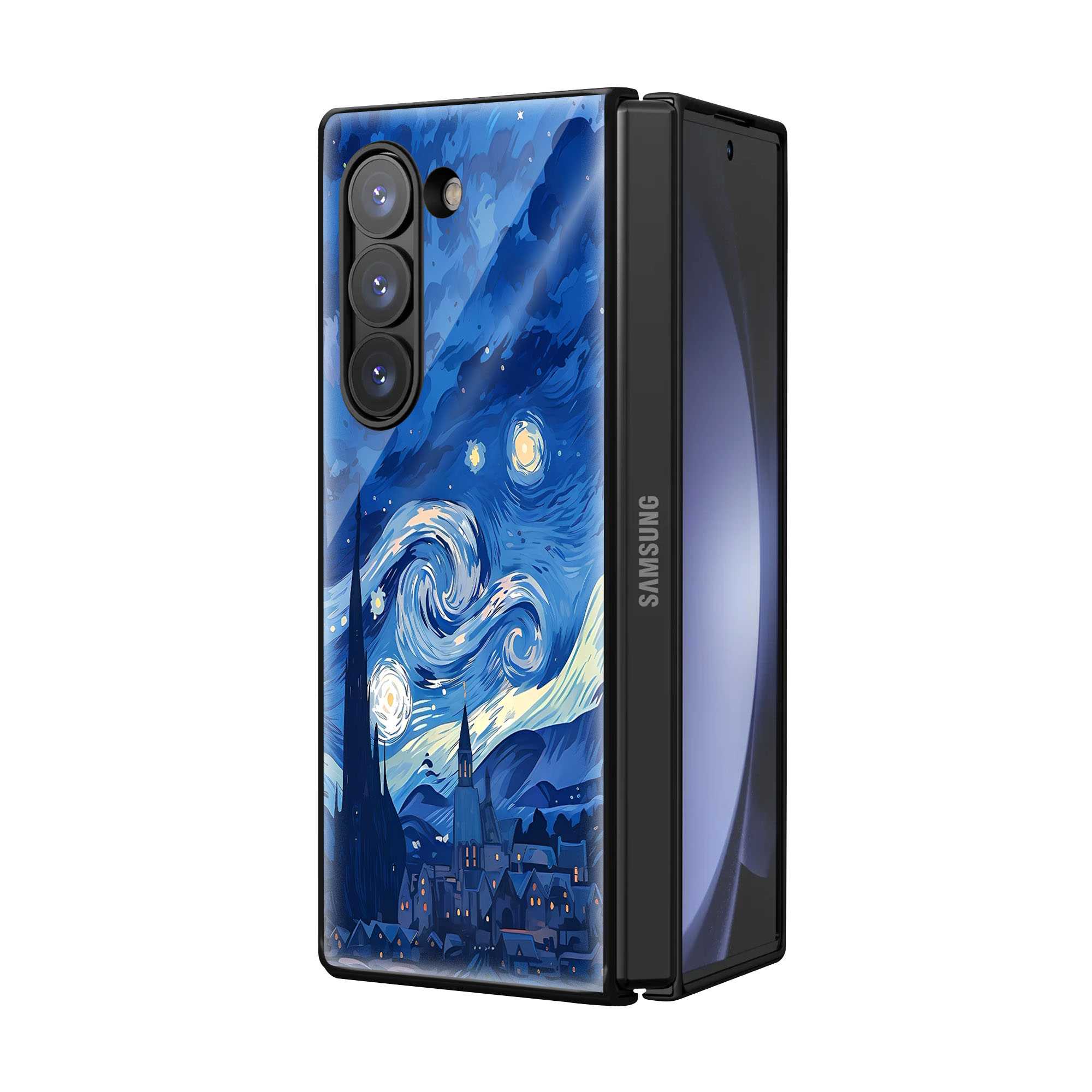 Twilight Waves Samsung Z Fold Glass Case
