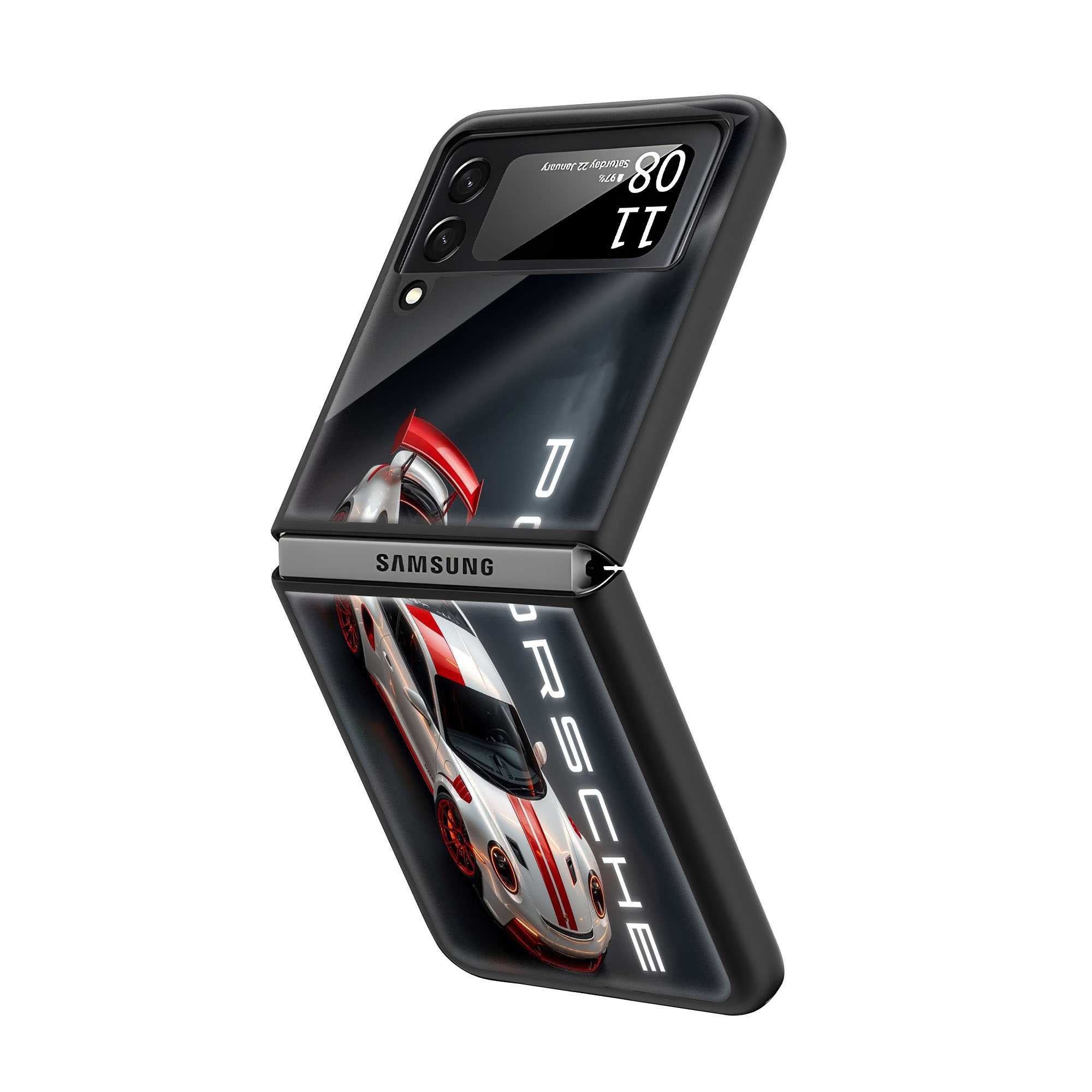 Velocity White Samsung Z Flip Glass Case
