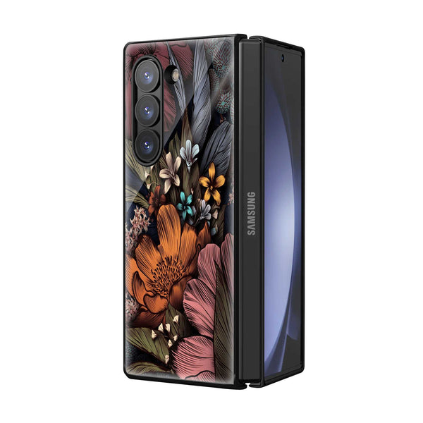 Vintage Floral Pattern Samsung Z Fold Glass Case