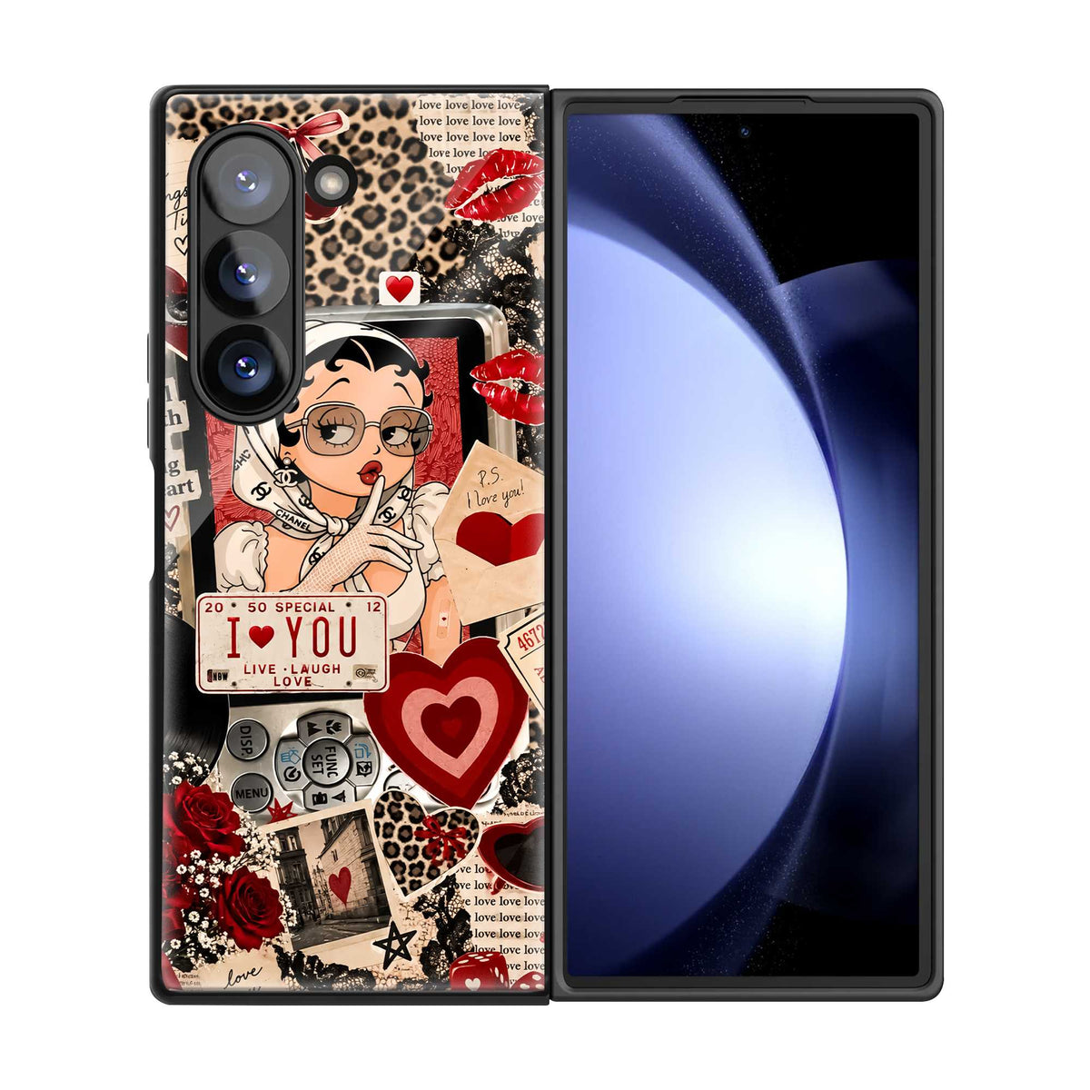 Vintage Girl Samsung Z Fold Glass Case