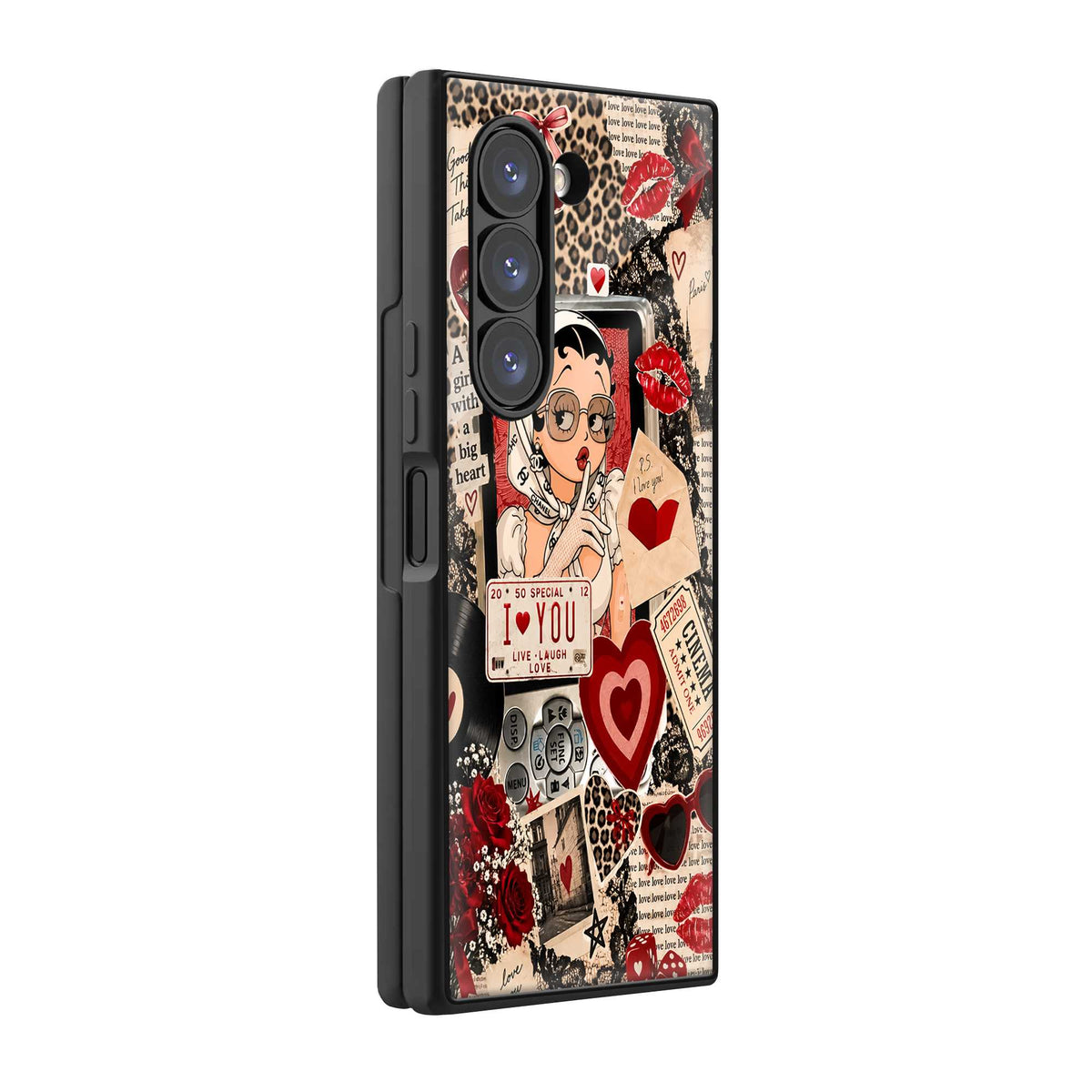 Vintage Girl Samsung Z Fold Glass Case