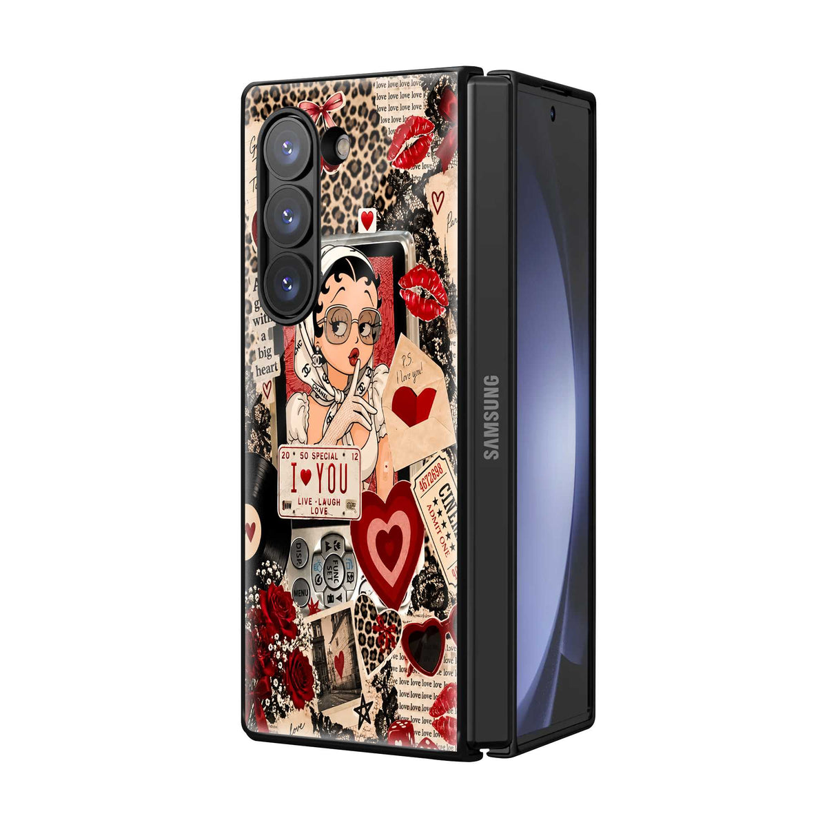 Vintage Girl Samsung Z Fold Glass Case Main image