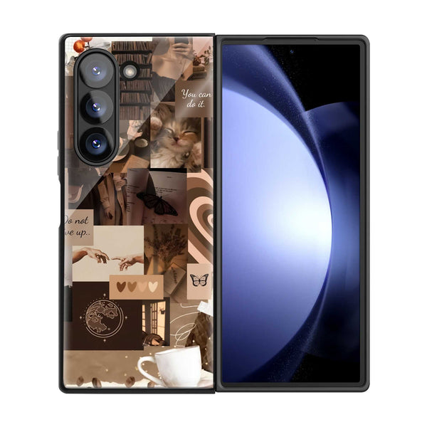 Vintage Love Notes Samsung Z Fold Glass Case