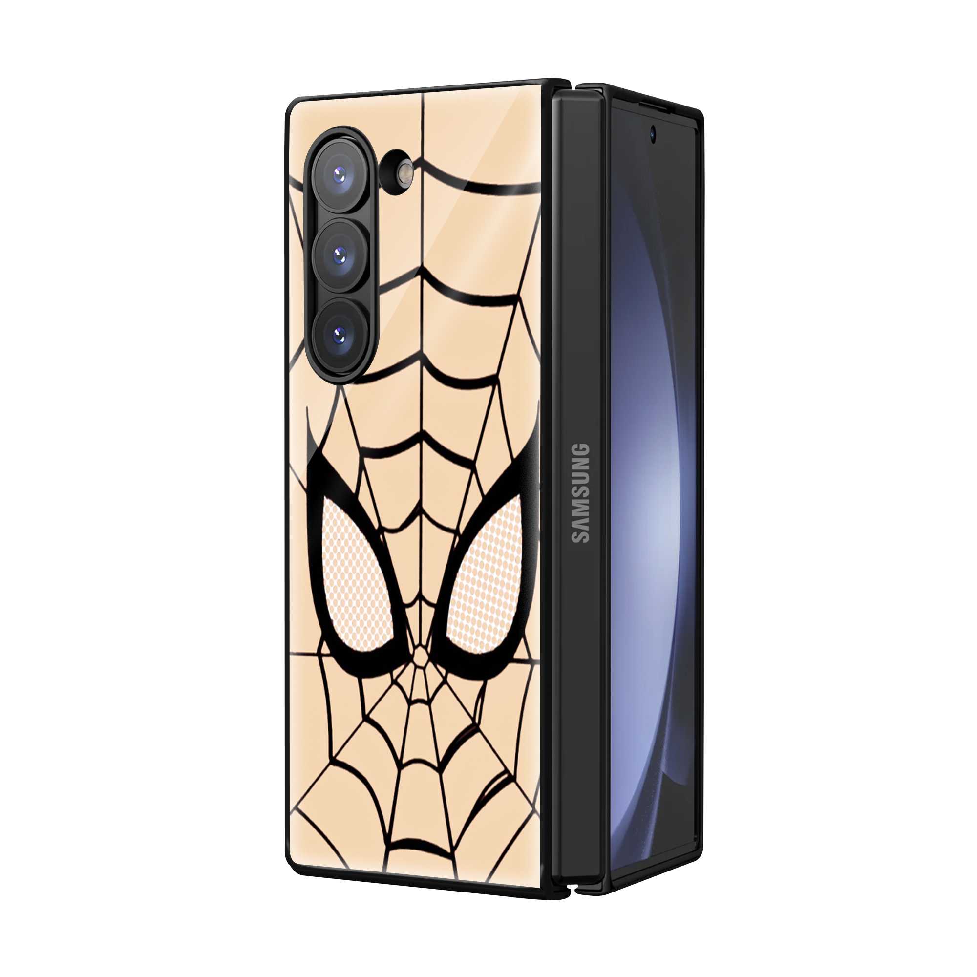 Vintage Spider Mask Samsung Z Fold Glass Case