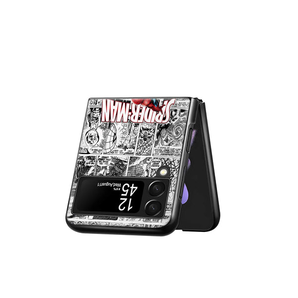 Vintage Web Comics Samsung Z Flip Glass Case