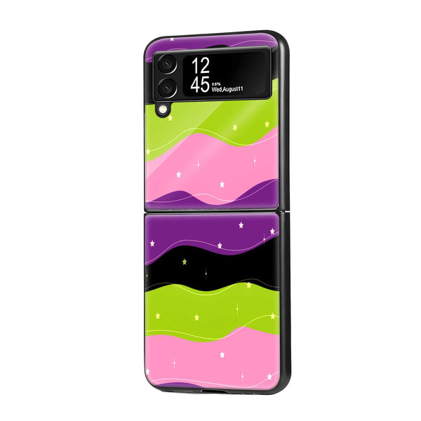 Wavy Stripes Samsung Z Flip Glass Case