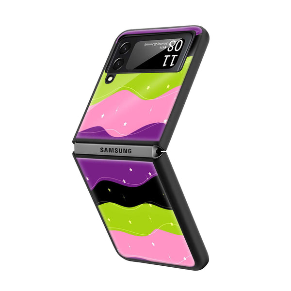Wavy Stripes Samsung Z Flip Glass Case