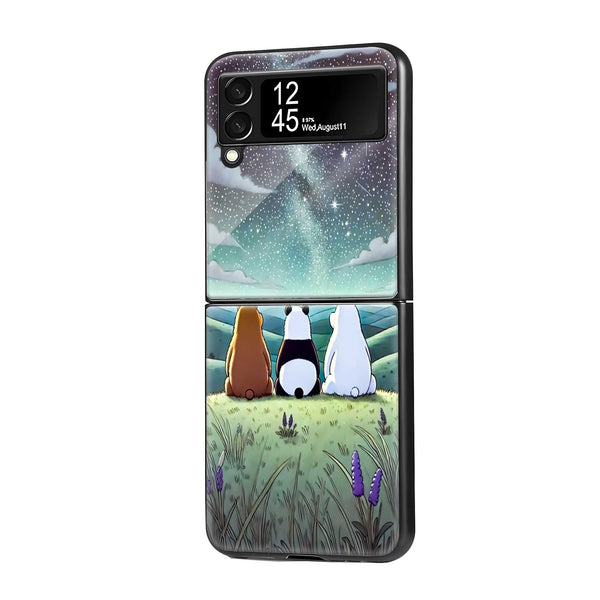 We Bare Bears Samsung Z Flip Glass Case