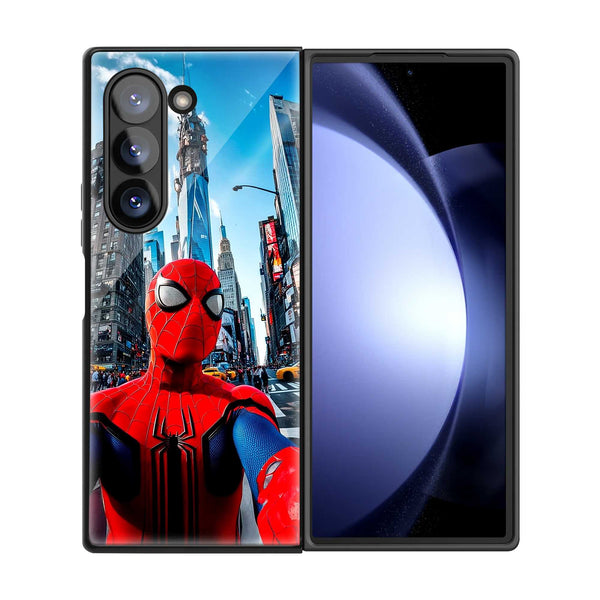Web-Slinger City Samsung Z Fold Glass Case