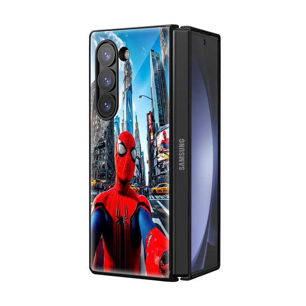 Web-Slinger City Samsung Z Fold Glass Case