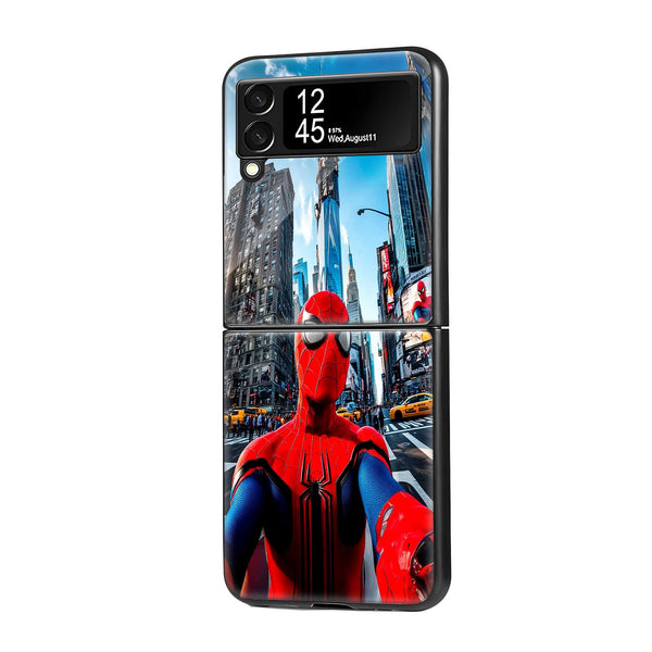 Web-Slinger City Samsung Z Flip Glass Case